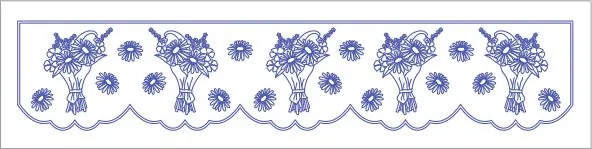 S33 krajka do poliček nebo na parapet okna 100x25 cm