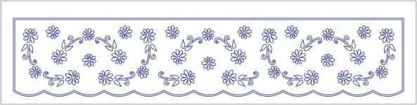 S35 krajka do poliček nebo na parapet okna 100x25 cm