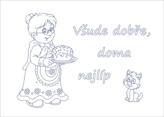 NPO107 kuchařka 50x70 cm plátno